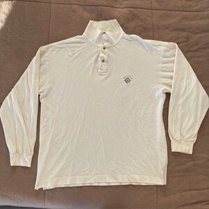 Nautica White Cream Long Sleeve Button Down Shirt
